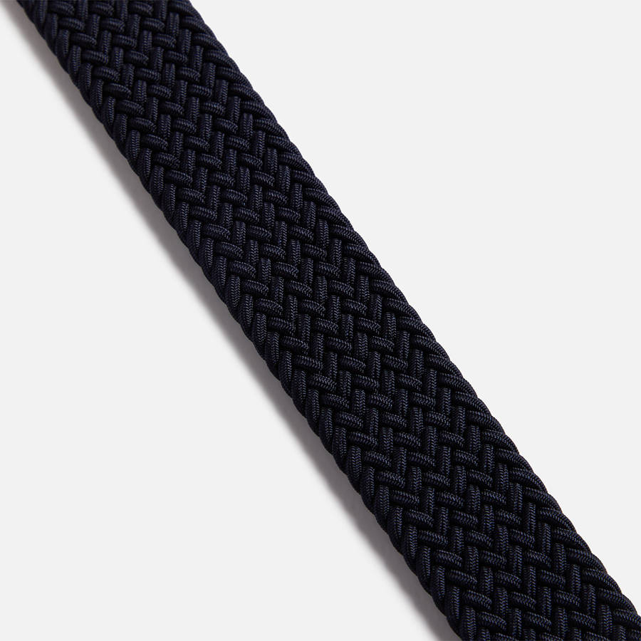 Navy Men Kith Anderson's Classic Stretch Woven Belts | 3401-OADNW