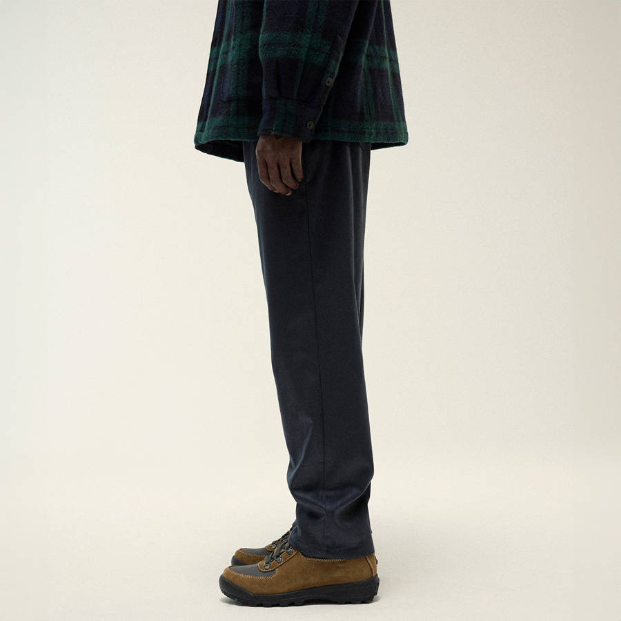 Navy Men Kith Bonded Microsuede Centre Pants | 7602-MFKTP