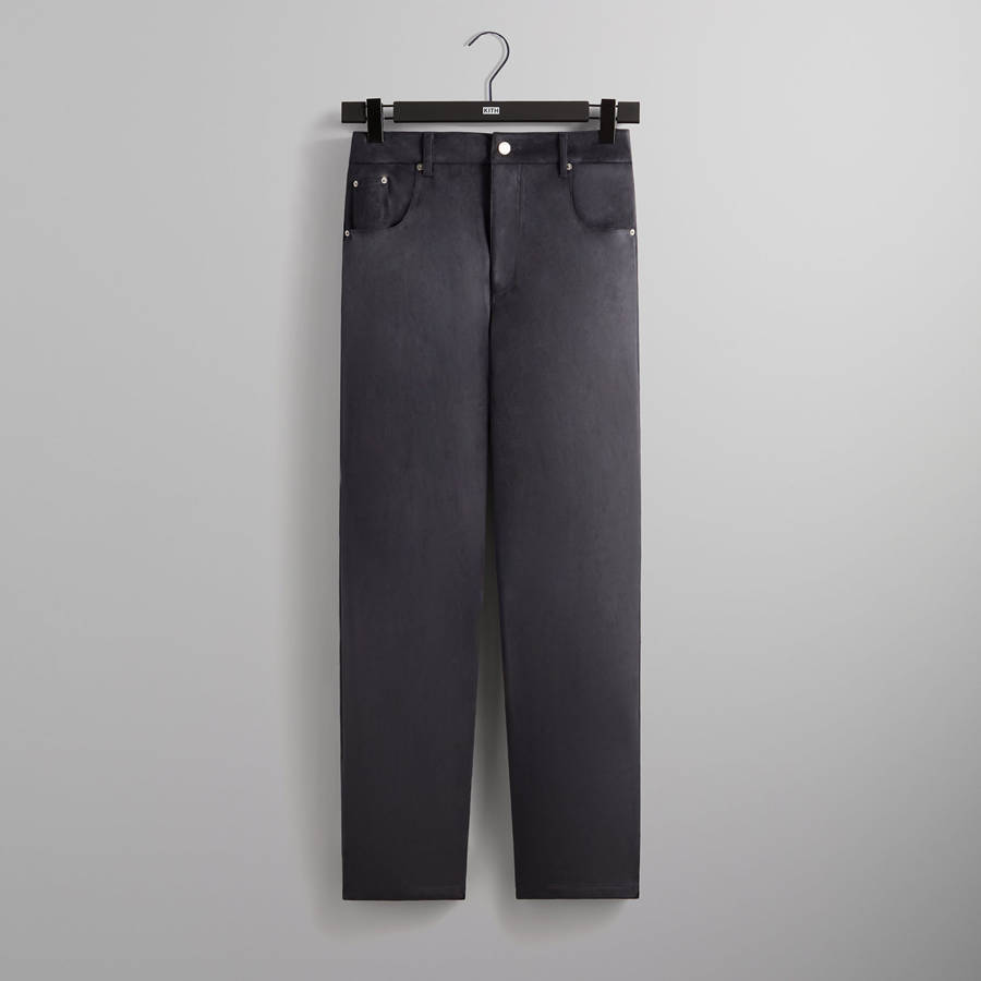 Navy Men Kith Bonded Microsuede Centre Pants | 7602-MFKTP
