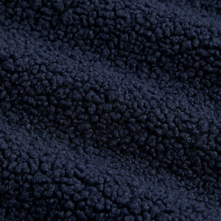 Navy Men Kith Bonded Sherpa Coleman Quarter Zip Hoodie | 9574-DPRHF