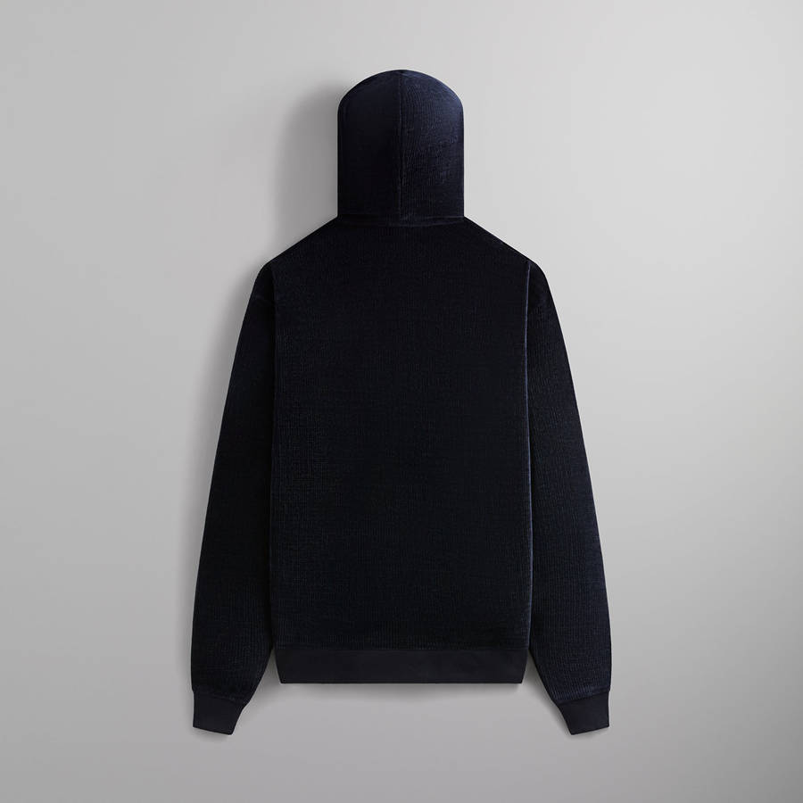 Navy Men Kith Bonded Waffle Coleman Quarter Zip Hoodie Sweatshirts | 4380-EWZRN