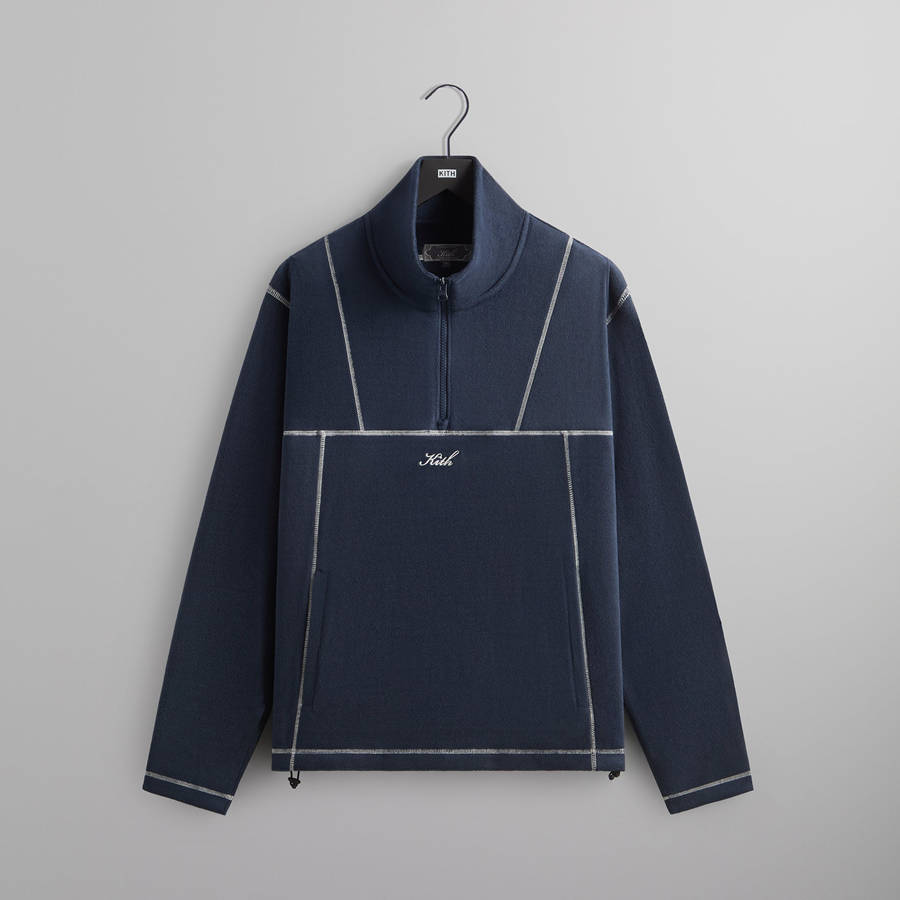 Navy Men Kith Coleman II Quarter Zip Sweatshirts | 3451-TYZKH