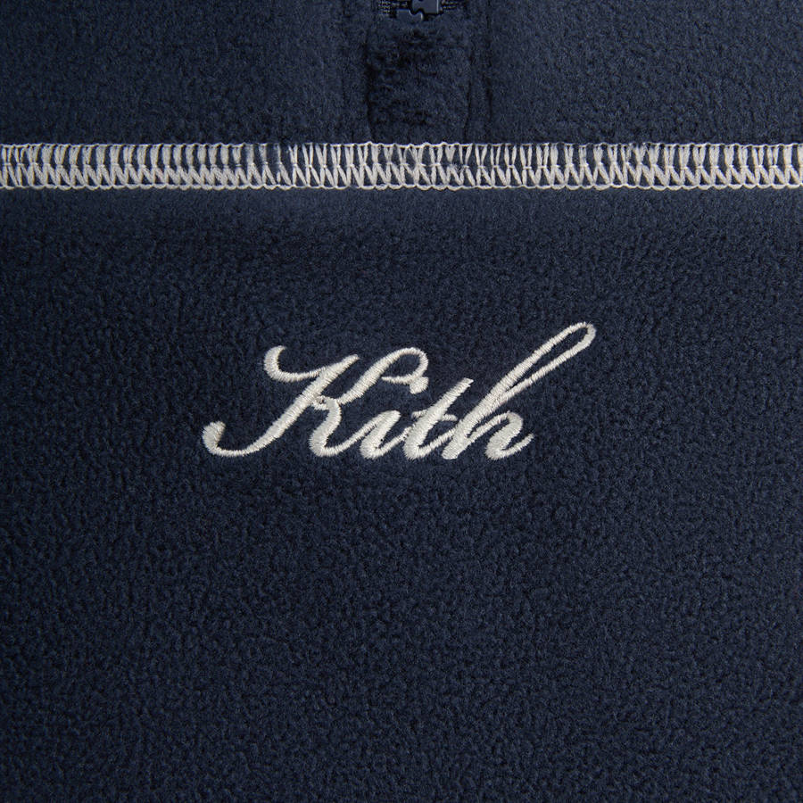 Navy Men Kith Coleman II Quarter Zip Sweatshirts | 3451-TYZKH