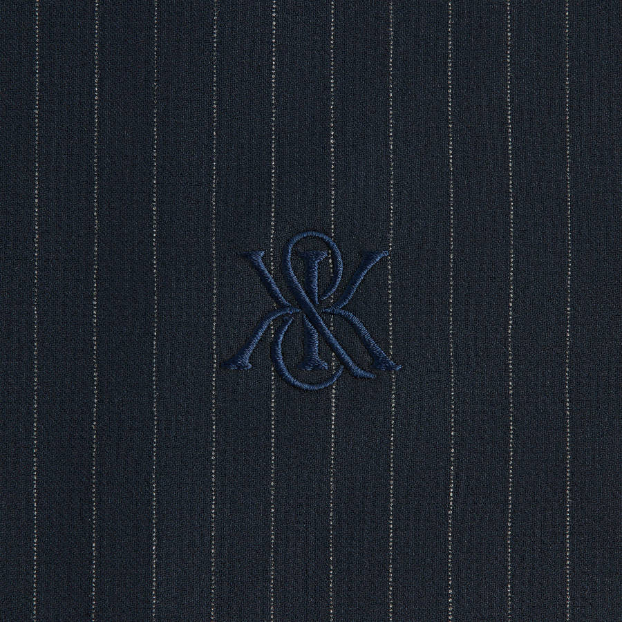 Navy Men Kith Double Weave Full Zip Coaches Jackets | 6847-VWKGR