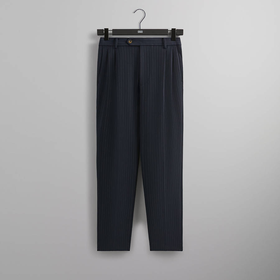 Navy Men Kith Double Weave Kylan Pants | 1649-TSBYJ
