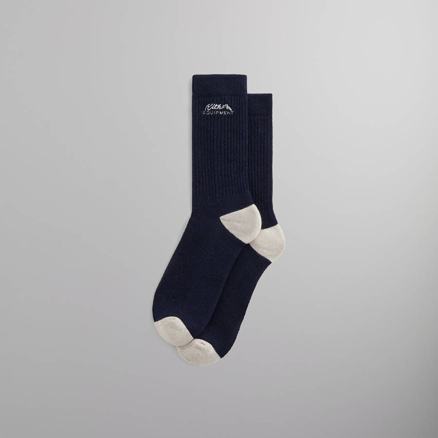 Navy Men Kith Equipment Socks | 3092-GXKUI