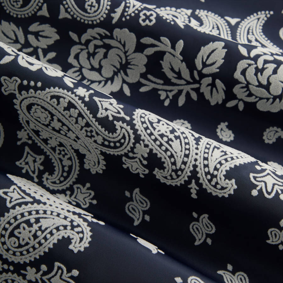 Navy Men Kith Flocked Deconstructed Bandana Coaches Jackets | 0745-WRCZQ