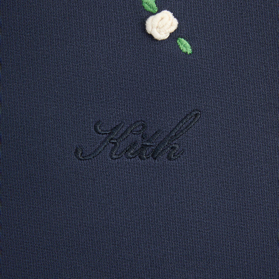 Navy Men Kith Floral Ombre Nelson Collared Pullover Sweatshirts | 8391-JQAGT