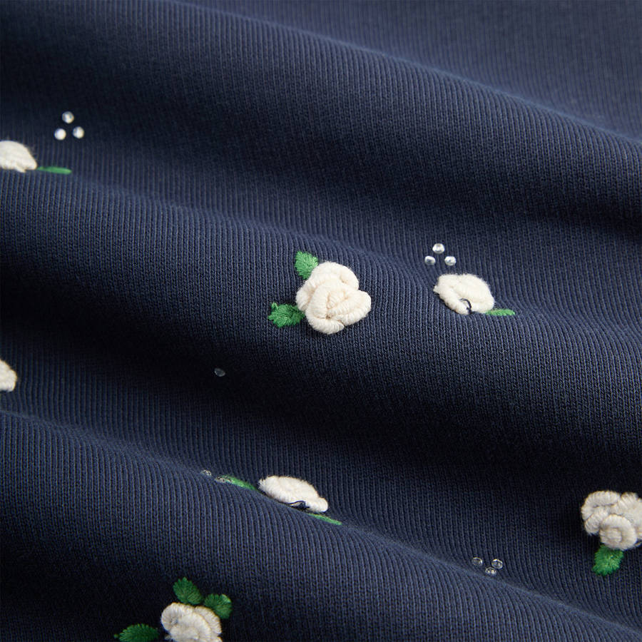 Navy Men Kith Floral Ombre Nelson Collared Pullover Sweatshirts | 8391-JQAGT