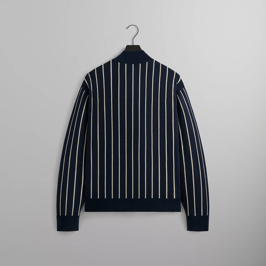 Navy Men Kith Harmon Quarter Zip Mock Neck Sweatshirts | 4875-KTWYE