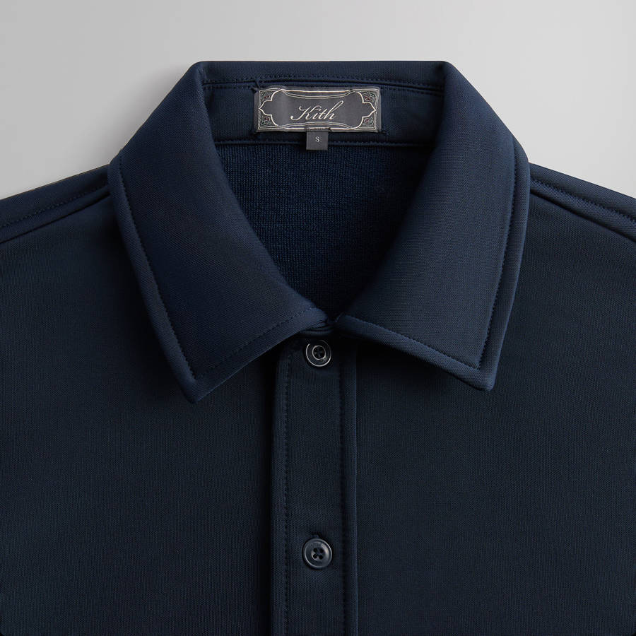Navy Men Kith Long Sleeve Boxy Collared Shirts | 3819-WSEQJ
