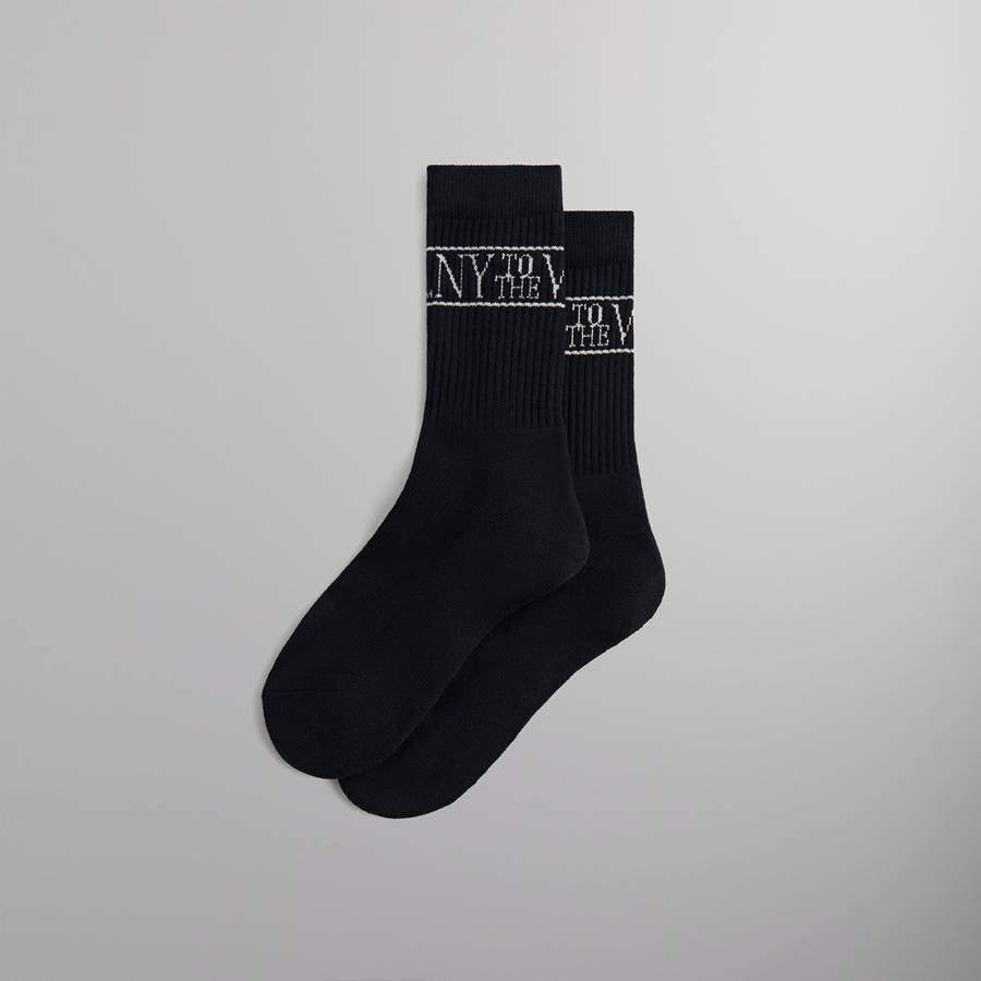 Navy Men Kith NY to the World Crew Socks | 0364-GMBHJ