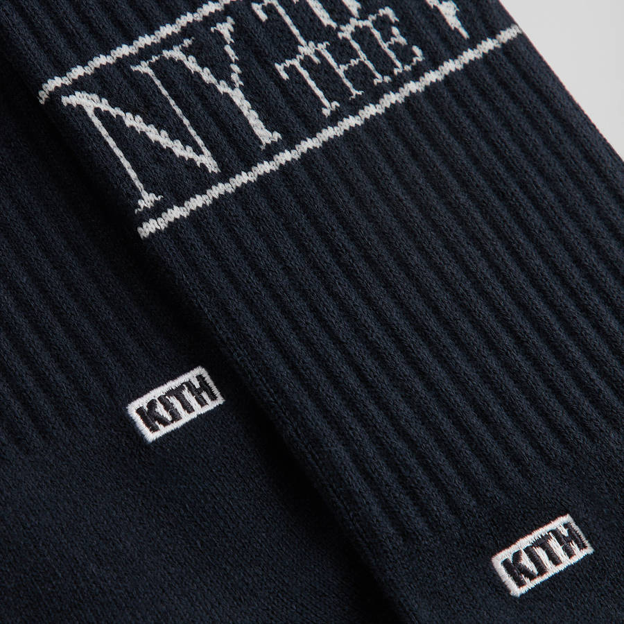 Navy Men Kith NY to the World Crew Socks | 0364-GMBHJ