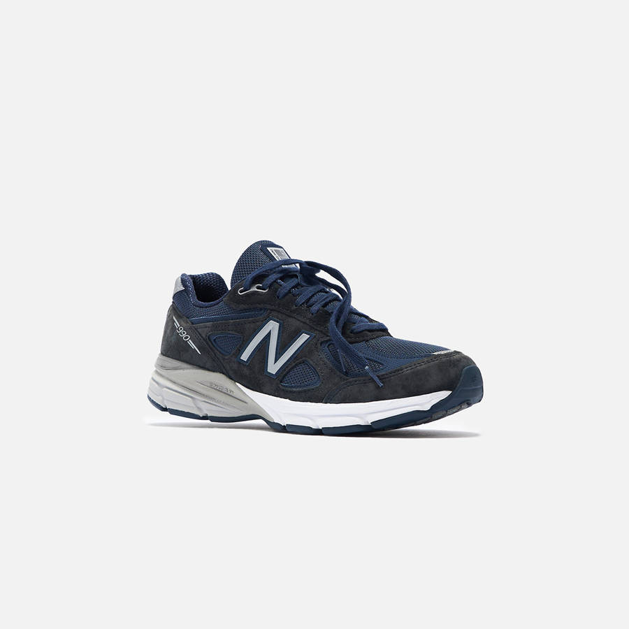 Navy Men Kith New Balance Made in USA 990v4 Sneakers | 2436-YBVNK