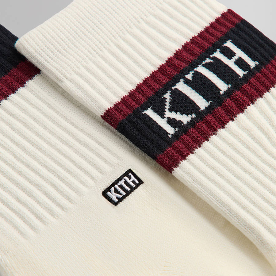 Navy Men Kith New York Striped Crew Socks | 1789-BWOLU