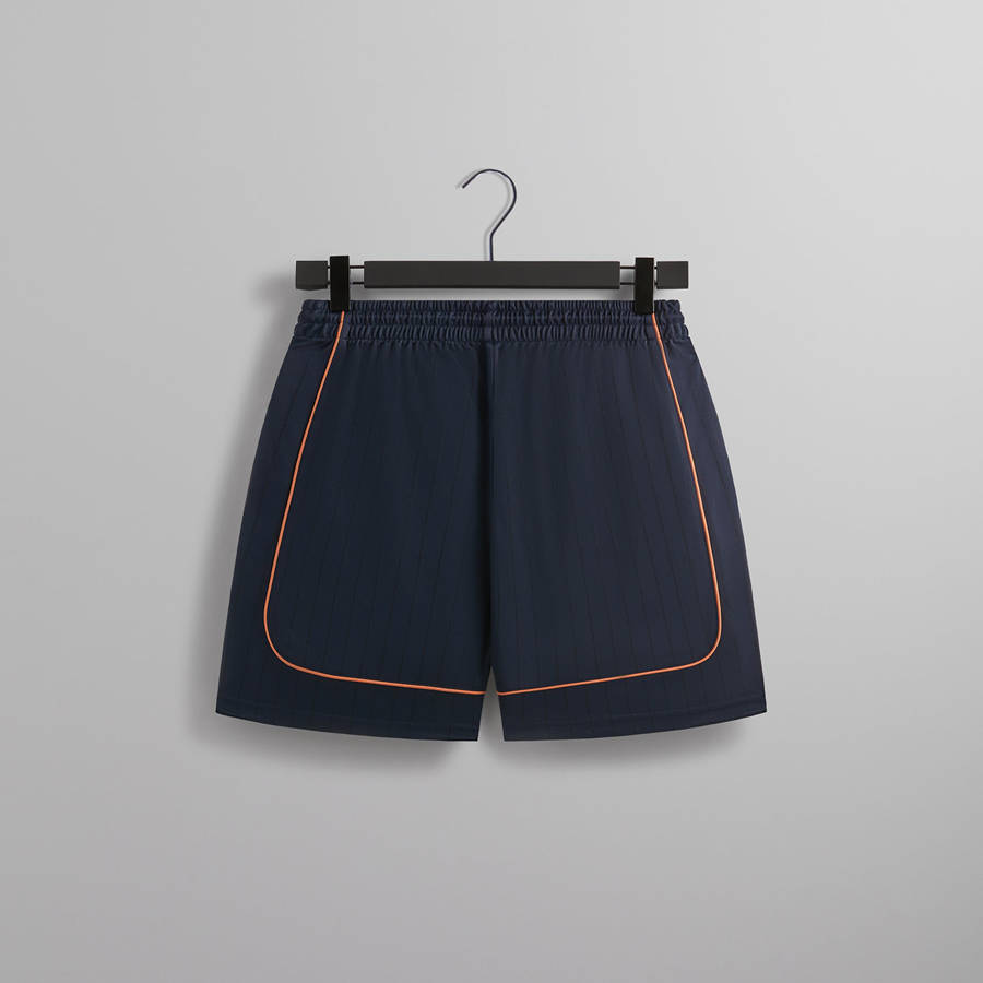 Navy Men Kith New York Wesley Soccer Shorts | 2148-IJDVP