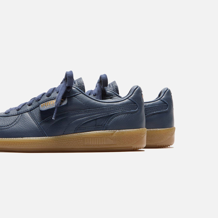 Navy Men Kith PUMA Palermo Premium Sneakers | 0951-GRQLH