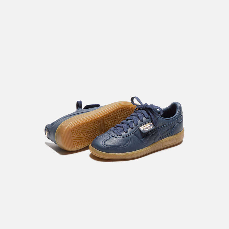 Navy Men Kith PUMA Palermo Premium Sneakers | 0951-GRQLH