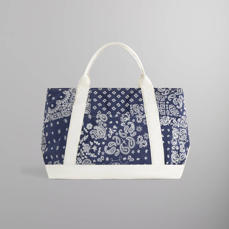 Navy Men Kith Paisley Flocked Nylon Tote Bags | 5461-KGFNB