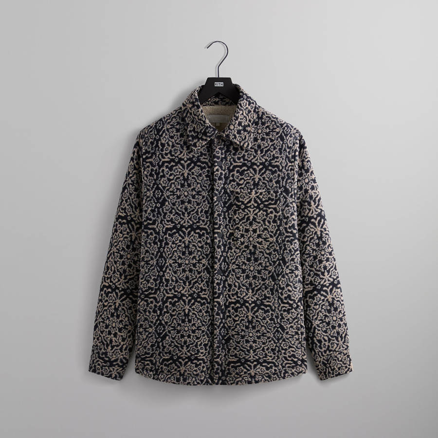 Navy Men Kith Paloma Tile Jacquard Sheridan Jackets | 7142-EJGTL