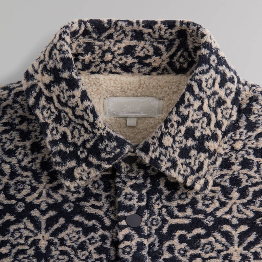 Navy Men Kith Paloma Tile Jacquard Sheridan Jackets | 7142-EJGTL