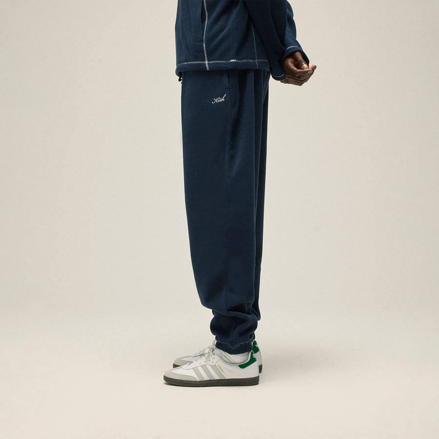 Navy Men Kith Polar Fleece Sweat Pants | 1379-OPHWY