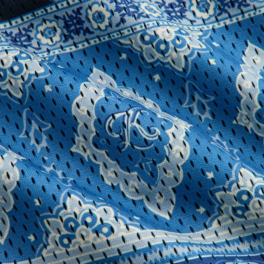 Navy Men Kith Printed Mesh Woodpoint Shirts | 5316-VELTR