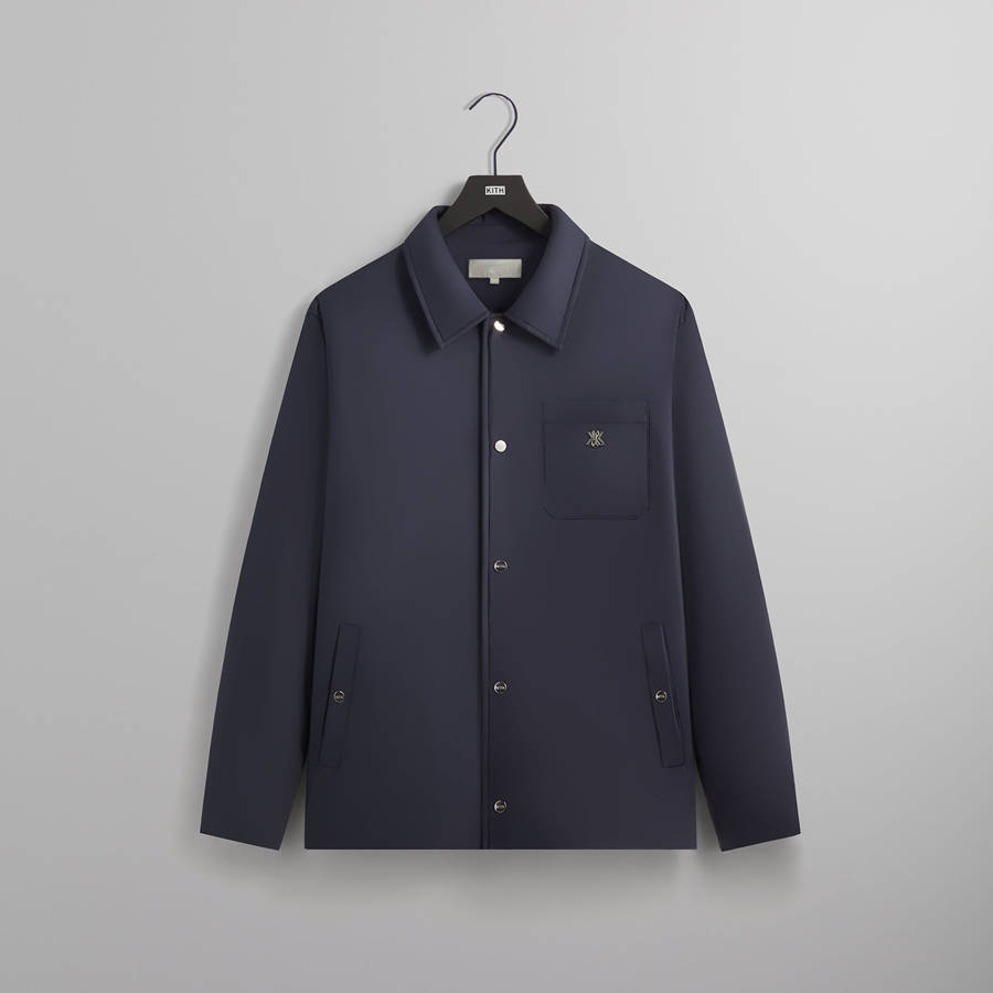 Navy Men Kith Puffed Nylon Reed Shirt Jackets | 7346-MJREL