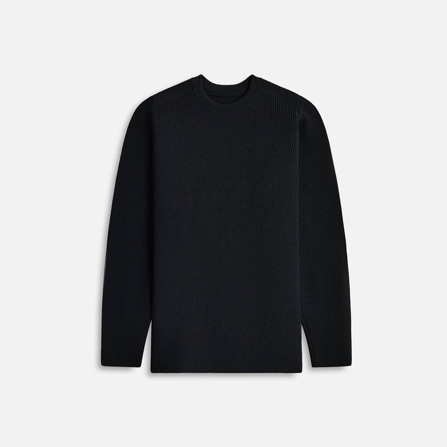 Navy Men Kith Teatora Knit Crew 7G Deltapeak Hoverlayer Sweatshirts | 7219-YSPJQ