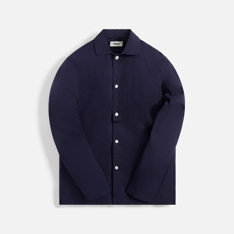 Navy Men Kith Tekla Poplin Pajama Shirt Underwear | 0742-JOTRZ