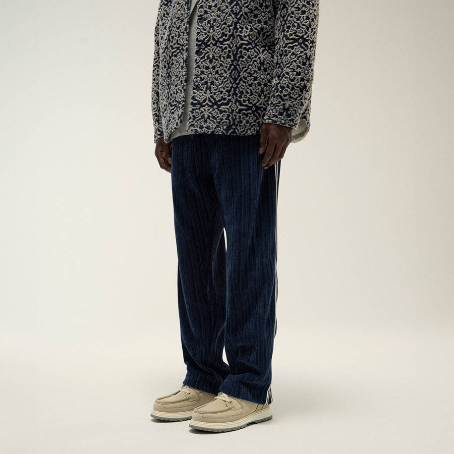 Navy Men Kith Velvet Cord Damon Track Pants | 3129-NHXIV