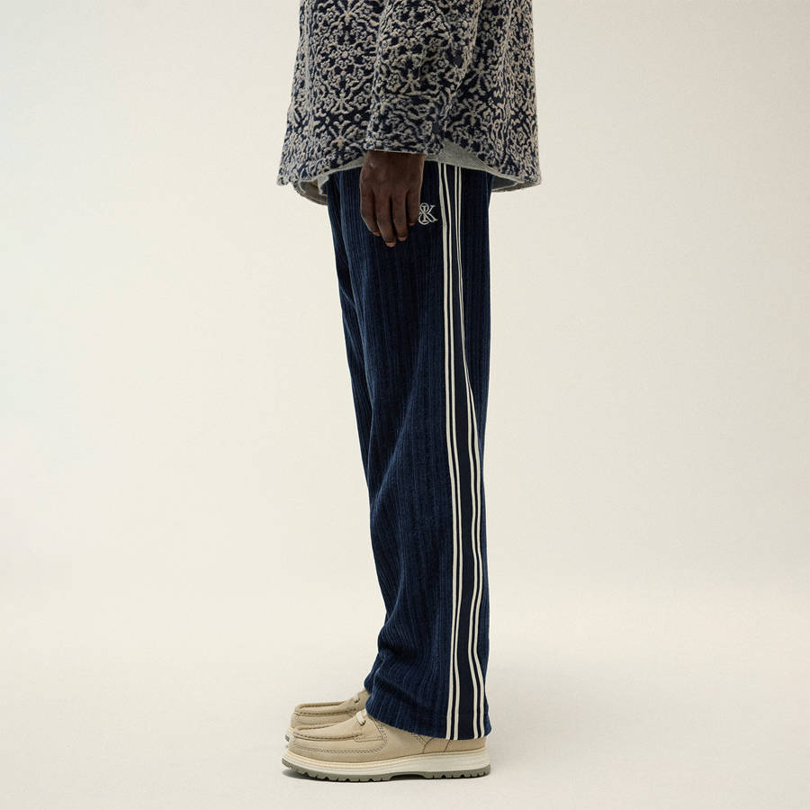 Navy Men Kith Velvet Cord Damon Track Pants | 3129-NHXIV