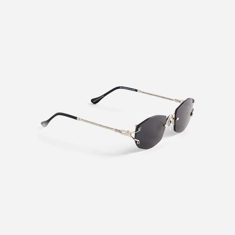 Navy Men Kith Vintage Frames Aspen Drill Mount 24KT White Gold Sunglasses | 2897-LYBCH