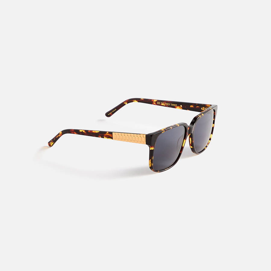 Navy Men Kith Vintage Frames Connoisseur Brown Tortoise Acetate Sunglasses | 1205-VBQUD