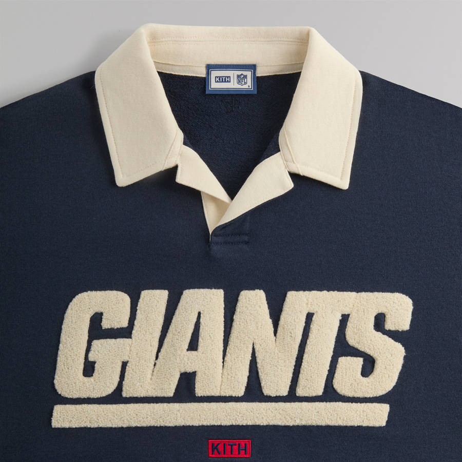 Navy Men Kith and '47 for the NFL: Giants Nelson Collared Pullover Shirts | 2701-FRLEJ