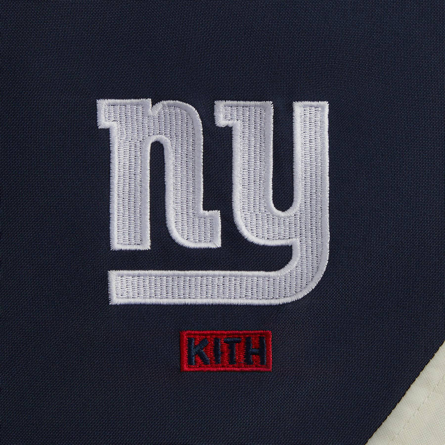 Navy Men Kith and '47 for the NFL: Giants Quarter Zip Anorak With Hood Jackets | 7236-CIVDX