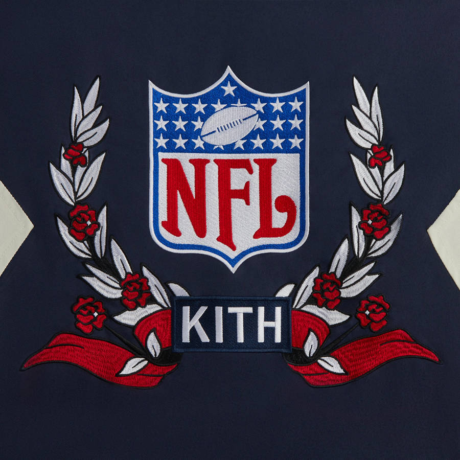 Navy Men Kith and '47 for the NFL: Giants Quarter Zip Anorak With Hood Jackets | 7236-CIVDX