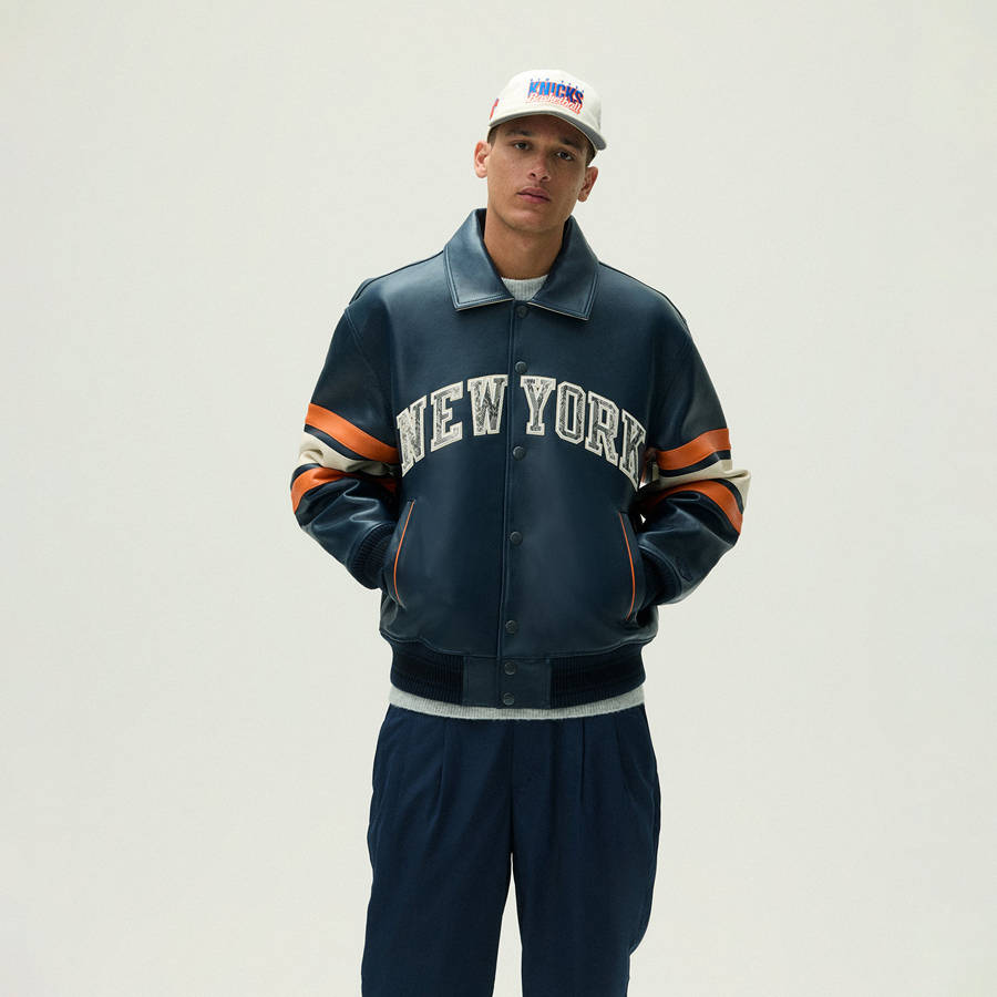 Navy Men Kith and AVIREX for the New York Knicks Legend Jackets | 2678-STZOR