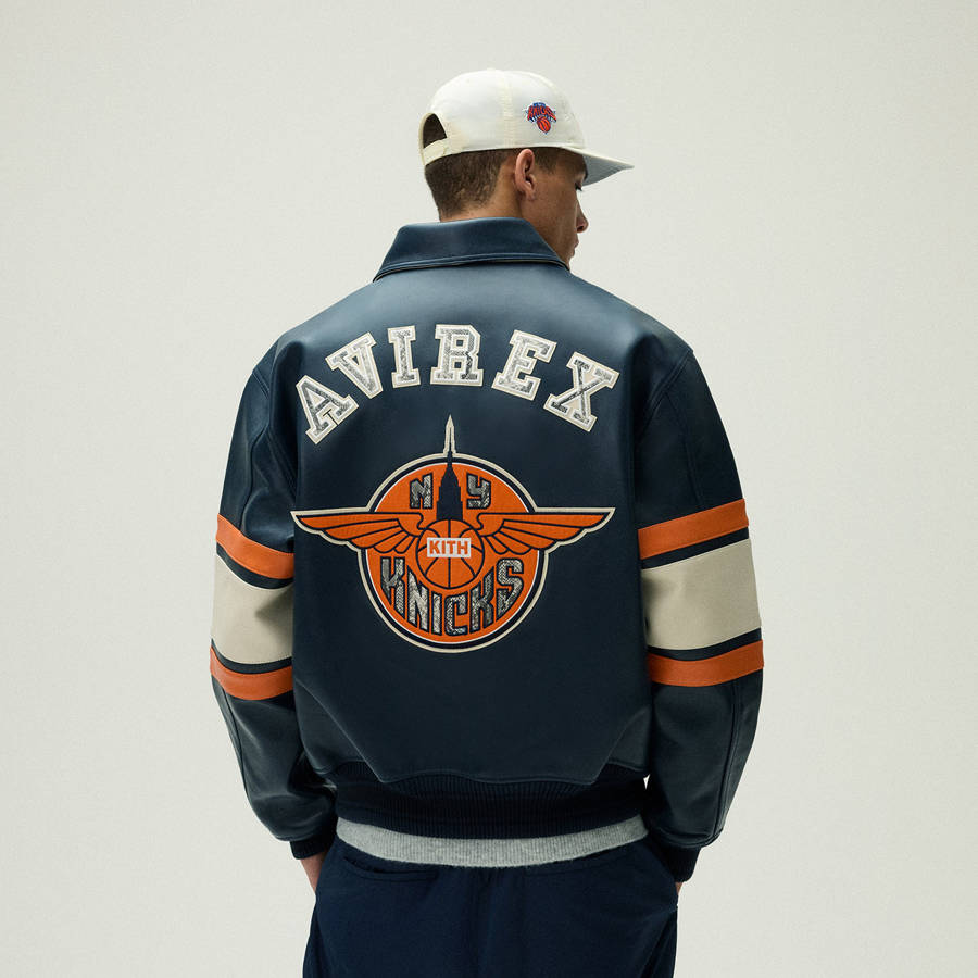 Navy Men Kith and AVIREX for the New York Knicks Legend Jackets | 2678-STZOR