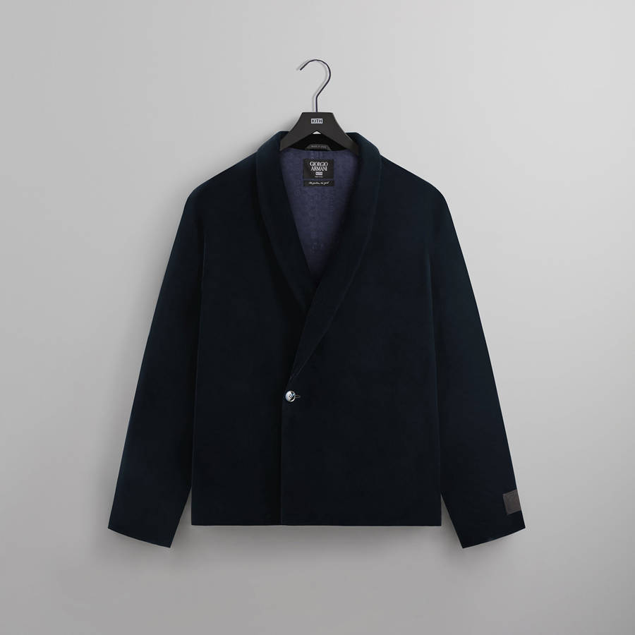 Navy Men Kith and Giorgio Armani Crossover Blazer Jackets | 6157-YZBAS