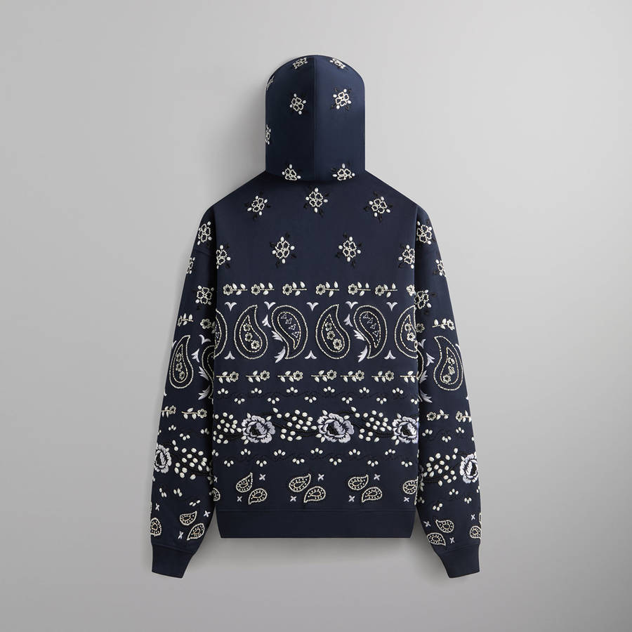 Navy Men Kith and Kin Paisley Floral Williams III Hoodie Sweatshirts | 3157-TQFPJ