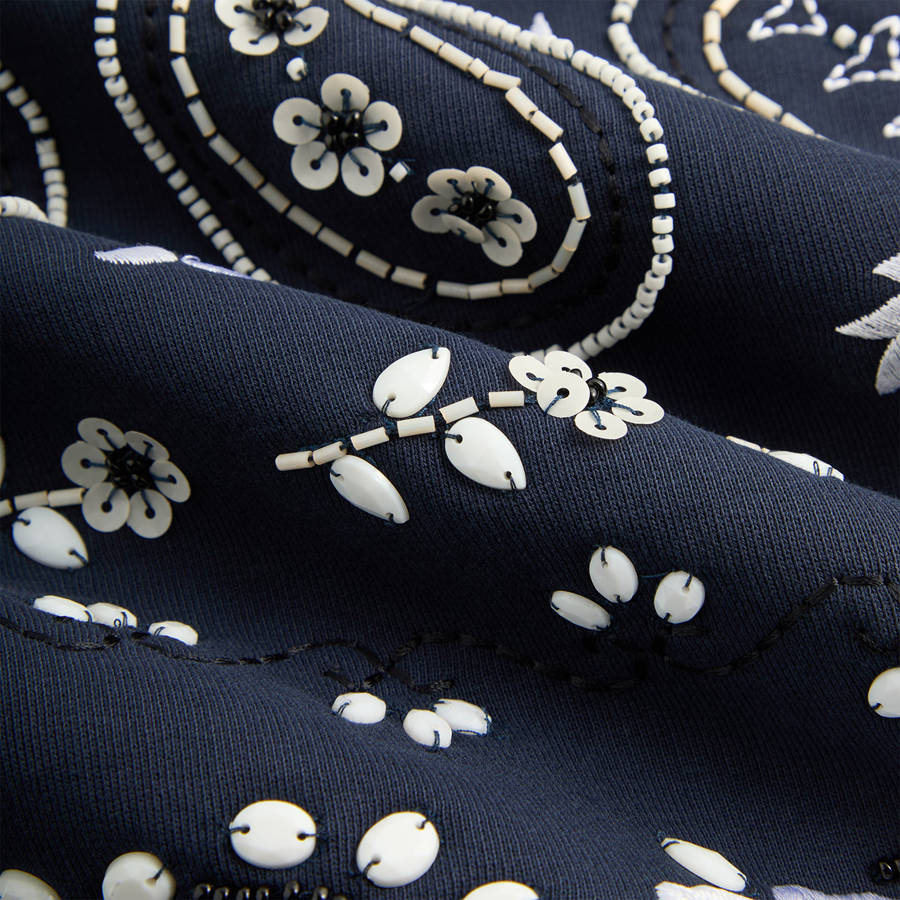 Navy Men Kith and Kin Paisley Floral Williams III Hoodie Sweatshirts | 3157-TQFPJ