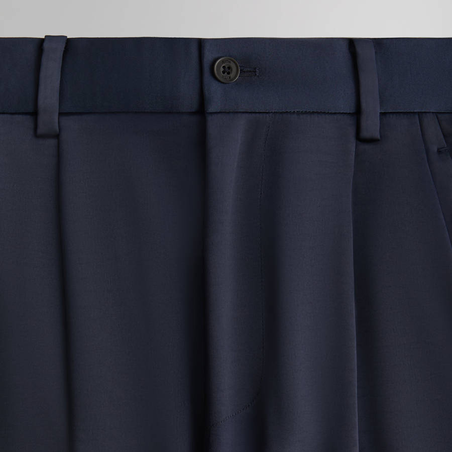 Navy Men Kith and Kin Vintage Satin Montrose Pants | 2584-JXZKQ