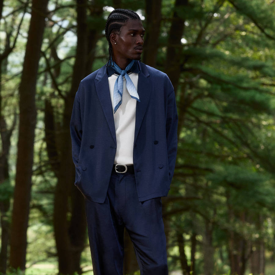 Navy Men Kith and Kin Vintage Satin Odin Blazer Jackets | 4860-LEPCT