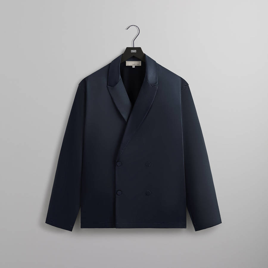 Navy Men Kith and Kin Vintage Satin Odin Blazer Jackets | 4860-LEPCT