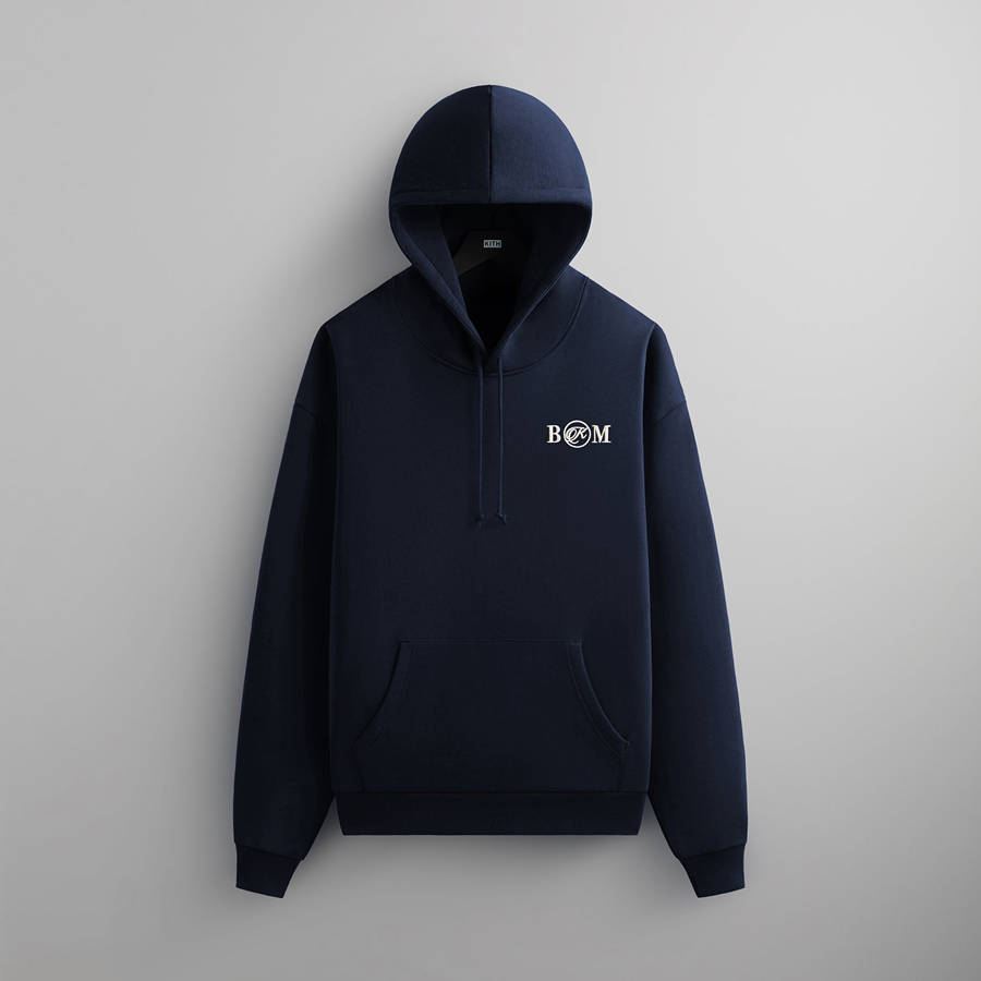 Navy Men Kith for the Brooklyn Museum Serif Hoodie Sweatshirts | 4356-XZFHJ