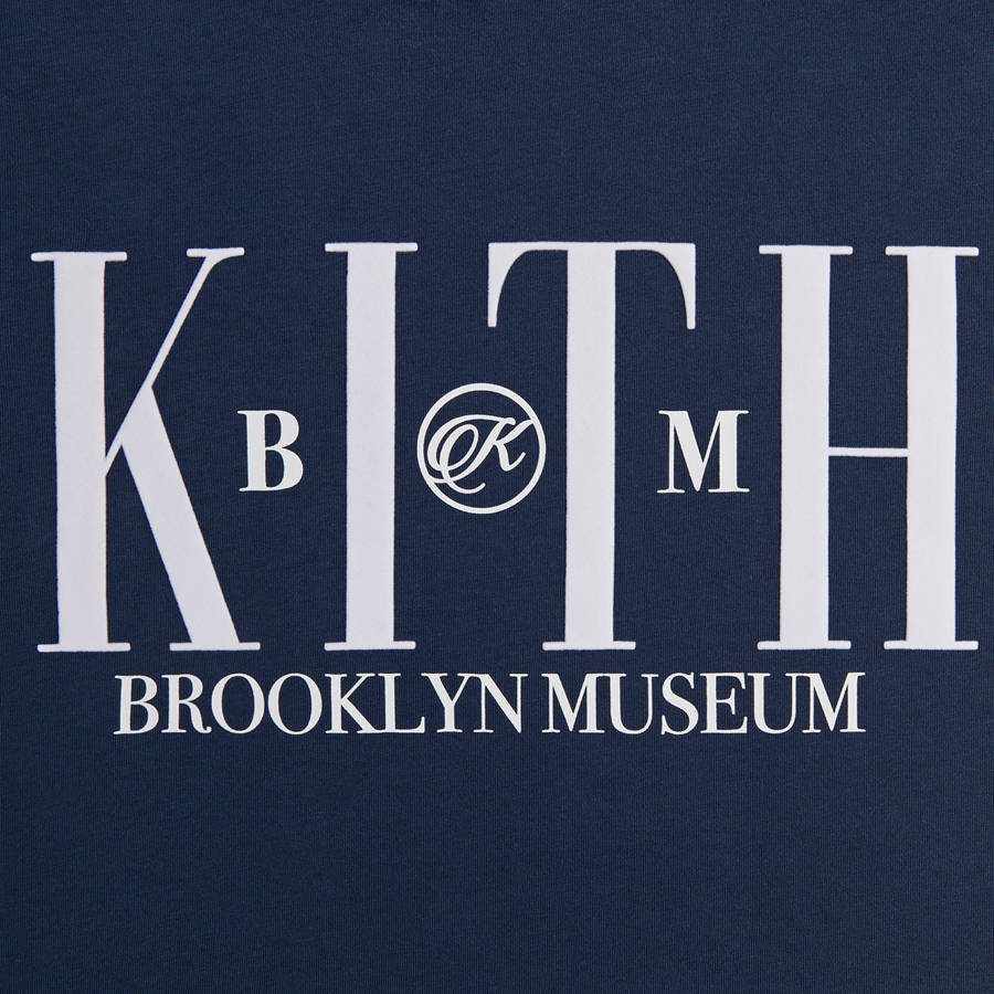 Navy Men Kith for the Brooklyn Museum Serif Shirts | 5610-XTPEA