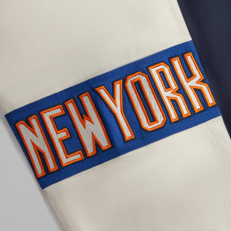 Navy Men Kith for the New York Knicks Nylon Quarter Zip Sweatshirts | 3829-PVUNO