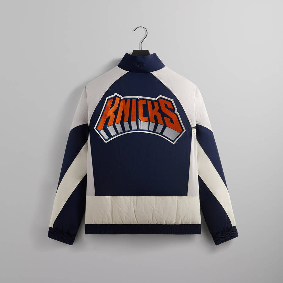 Navy Men Kith for the New York Knicks Nylon Padded Jackets | 8329-RPBAY