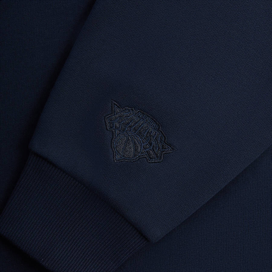 Navy Men Kith for the New York Knicks Y2K Vintage Nelson Crewneck Sweatshirts | 5148-UIZEY